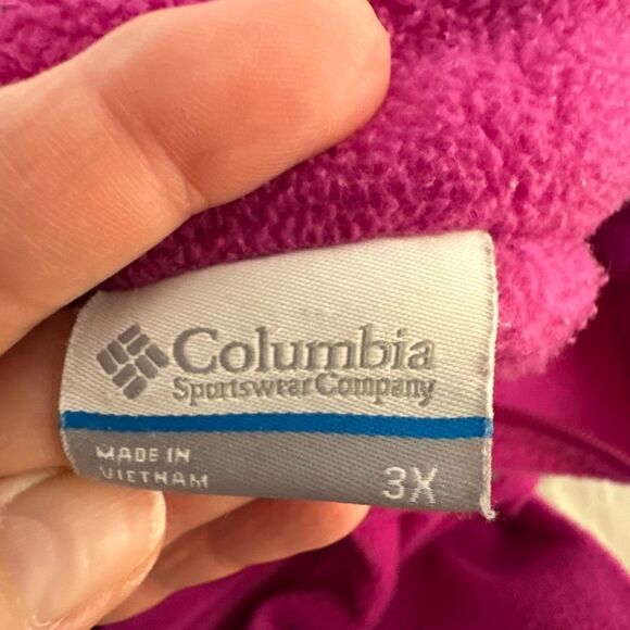 Columbia Fleece Jacket Womens 3X Pink Benton Springs Full Zip Plus - Picture 5 of 7